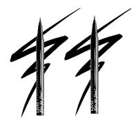 NYX Professional Makeup, pennellino pigmentato e waterproof, Confezione da due, Nero