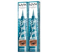 NYX Professional Makeup Eyeliner in Penna Altamente Pigmentato Epic Ink Liner Glitz 01 Tapered Twinkle Waterproof Linee Definite e Precise Punta Flessibile Formula Vegana - Set da 2