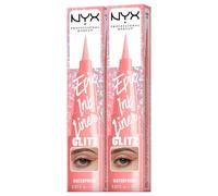 NYX Professional Makeup Eyeliner in Penna Altamente Pigmentato Epic Ink Liner Glitz 02 Bootcut Bling Waterproof Linee Definite e Precise Punta Flessibile Formula Vegana - Set da 2