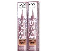 NYX Professional Makeup Eyeliner in Penna Altamente Pigmentato Epic Ink Liner Glitz 03 Shimmer Stitch Waterproof Linee Definite e Precise Punta Flessibile Formula Vegana - Set da 2