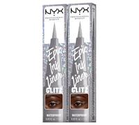 NYX Professional Makeup Eyeliner in Penna Altamente Pigmentato Epic Ink Liner Glitz 04 Flashy Fare Waterproof Linee Definite e Precise Punta Flessibile Formula Vegana - Set da 2