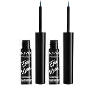 NYX Professional Makeup Eyeliner liquido semi-permanente Epic Wear, a lunga tenuta, Waterproof, per viso e corpo, finish matte, Colore: sapphire (Confezione da 2)