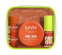 NYX Professional Makeup Fat Oil Lip & Body Kit, Travel-Friendly, Reusable-Pouch, Caramelt Mami