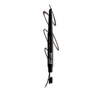 NYX Professional Makeup, Fill & Fluff Pomade Matita per Sopracciglia, Formula Cremosa, Punta Precisa, Scovolino Piatto per Sfumare, Brunette