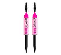 NYX Professional Makeup Fluff & Snatch Brow Powder Penna Sopracciglia Matte colore 08 Black con Doppio Applicatore Spugnetta e Pettinino Effetto Volumizzante Finish Opaco - 2 Penne Sopracciglia