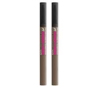 NYX Professional Makeup Gel Sopracciglia Zero to Brow Longwear 05 Ash Brown Effetto Naturale Transfer Resistant Tenuta fino a 2 Giorni Formula Vegana con Scovolino - Set da 2