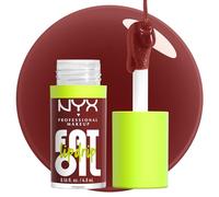 NYX Professional Makeup Gloss Labbra, Finish Cremoso e Lucido, Fino a 12H di Idratazione, Maxi Applicatore, Con Squalano, Olio di Lampone e Camemoro, Fat Oil Lip Drip, Tonalità: Inside Scoop