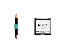 NYX Professional Makeup Highlight & Contour Stick, Stick per Contouring a Doppia Punta & Fondotinta in polvere Can't Stop Won't Stop, Brightening Translucent