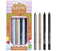 NYX Professional Makeup Holiday Epic Wear Liner Stick Kit Cofanetto Regalo Natale 4 Matite Occhi Waterproof Lunga Tenuta 36h Formula Vegana Sfumabile Colori Assortiti