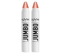 NYX Professional Makeup Jumbo Matita Viso Multi-Uso Illuminante Tonalità 01 Coconut Cake Texture Cremosa Finish Perlato e Brillante Formula Vegana con Olio di Jojoba - 2 Matite
