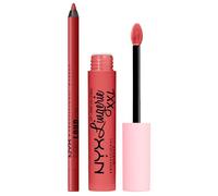 NYX Professional Makeup Line Loud Matita Labbra 31 Ten Out of Ten Cremosa Waterproof + Lip Lingerie XXL Rossetto Liquido 05 Strip'd Down Matte No Transfer Lunga Tenuta Formula Vegana 4ml - Set da 2