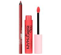 NYX Professional Makeup Line Loud Matita Labbra 32 Sassy Cremosa Waterproof + Lip Lingerie XXL Rossetto Liquido 03 Xxpose Me Matte No Transfer Lunga Tenuta Formula Vegana 4ml - Set da 2