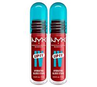 NYX Professional Makeup Lip I.V. Gloss Stain Idratante 2in1 Lipgloss e Tinta Labbra Applicatore a Goccia Formula Vegana con Vitamina B12 e Magnesio Tonalità 13 Cranberry Splash - 2 Lipgloss da 5ml