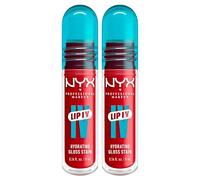 NYX Professional Makeup Lip I.V. Gloss Stain Idratante 2in1 Lipgloss e Tinta Labbra Applicatore a Goccia Formula Vegana con Vitamina B12 e Magnesio Tonalità 10 Berry Thirsty - 2 Lipgloss da 5ml