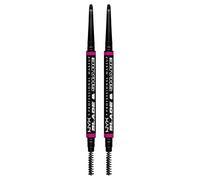 NYX Professional Makeup Matita per Sopracciglia Blade & Shade 12 Black Ultra Precisa Effetto Nano-Blading Tratto Preciso Lunga Tenuta No Tranfer con Scovolino - 2 Matite