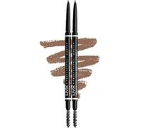 NYX Professional Makeup Matita Sopracciglia, Micro Brow Pencil, Matita a Doppia Punta, Matita Automatica e Scovolino, Confezione da 2 Pezzi, Tonalità: Taupe