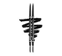 NYX Professional Makeup Matita Sopracciglia, Micro Brow Pencil, Matita a Doppia Punta, Matita Automatica e Scovolino, Confezione da 2 Pezzi, Tonalità: Black