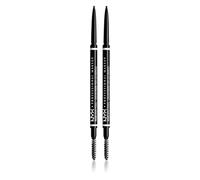 NYX Professional Makeup Matita Sopracciglia Micro Brow Pencil Tonalità 08 Black Waterproof Tratto Preciso e Sottile per Sopracciglia Naturali e Definite Formula Vegana - 2 Matite