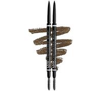 NYX Professional Makeup Matita Sopracciglia, Micro Brow Pencil, Matita a Doppia Punta, Matita Automatica e Scovolino, Confezione da 2 Pezzi, Tonalità: Ash Brown