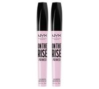 NYX Professional Makeup On The Rise Primer Lash Booster Mascara Grey Volume Intenso Separa e Allunga le Ciglia Formula Vegana Scovolino in Elastomero a Forma di Clessidra - 2 Flaconi da 10ml