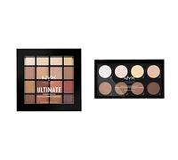 NYX Professional Makeup, Palette Ombretti Ultimate Shadow,Pigmenti Pressati, 16 Tonalità, Effetto Opaco, Satinato, Metallico & Highlight & Contour Pro Palette, Contouring Kit in polvere