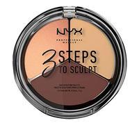 NYX Professional Makeup Palette Sculpting Viso 3 Steps to Sculpt, Palette Contouring, Illuminante e Blush, Nuance: Medium