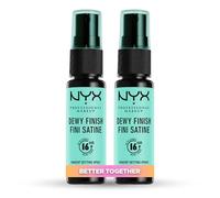 NYX Professional Makeup Spray Fissante, Setting Spray, Formula leggera a lunga tenuta, Finish Dewy, Confezione da 2 x 60 ml, L'imballaggio può variare