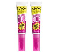 NYX Professional Makeup The Brow Glue Crazy Lift Gel Sopracciglia Trasparente Lunga Tenuta 24h Fissaggio Effetto Laminazione Resistente al Sudore Pettinino Integrato Formula Vegana - 2 Flaconi da 7ml