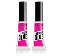 NYX Professional Makeup The Brow Glue Gel Sopracciglia Fissante Istantaneo Effetto Laminazione Tenuta 16h Trasparente - 2 Flaconi da 5g