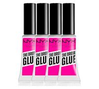 NYX Professional Makeup The Brow Glue Gel Sopracciglia Fissante Istantaneo Effetto Laminazione Tenuta 16h Trasparente - 4 Flaconi da 5g