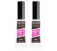 NYX Professional Makeup The Brow Glue Gel Sopracciglia Fissante Istantaneo Effetto Laminazione Tenuta 16h Tonalità Black - 2 Flaconi da 5g