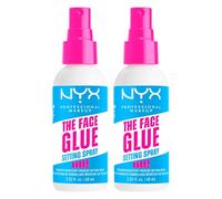 NYX Professional Makeup The Face Glue Setting Spray Fissante Trucco Lunga Tenuta 24h No Transfer Waterproof Formula Vegana Finish Vellutato - 2 Spray da 60ml