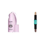 NYX Professional Makeup The Marshmellow Primer, Base per makeup, Primer versatile 30 ml & Highlight & Contour Stick, Stick per Contouring a Doppia Punta, Fair