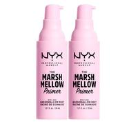 NYX Professional Makeup The Marshmellow Primer Base Trucco 10in1 Levigante Idratante per Incarnato Liscio Uniforme Formula Vegana con Chlorella Vulgaris e Radice di Marshmallow - 2 Flaconi da 30ml