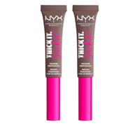 NYX Professional Makeup Thick It. Stick It! Mascara Sopracciglia 05 Cool Ash Brown Finish Naturale Lunga Tenuta Disciplina Infoltisce le Sopracciglia Formula Vegana No Transfer - 2 Flaconi da 7ml