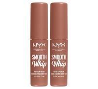 NYX Professional Makeup Tinta Labbra Smooth Whip Tonalità Pancake Stacks Finish Matte per Labbra Morbide Levigate Rossetto Liquido con Burro di Karité e Burro di Cacao - 2 Tinte Labbra da 4ml