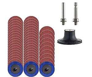 NYXCL Miroku 50Pcs P36 2 inch Quick Change Discs Set, A/O Sanding Discs with 1/4" Holder, for Die Grinder Surface Prep Strip Grind Polish Finish Burr Rust Paint Removal