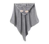 NyxSeat 1 asciugamano da bagno per neonati, morbido e assorbente, con cappuccio, personalizzabile, creativo, asciugamano con effetto animale, regalo per neonati, prodotto da bagno (grigio)