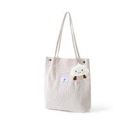 NyxSeat 1 borsa da donna con 1 ciondolo a forma di nuvola, ultraleggera con grande capacità, borsa a tracolla casual alla moda, per lavoro, scuola, viaggi, shopping (color crema), bianco