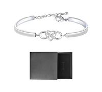 NyxSeat 1 braccialetto a forma di cuore da donna, 1 scatola portaoggetti, bracciale in argento per donna, cinturino regolabile, gioielli alla moda e semplici, adatto per donne e ragazze