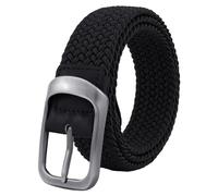 NyxSeat 1 cintura da uomo, cintura elastica da uomo, cintura elastica in tessuto, cintura senza fori, cintura per il tempo libero (nero), Nero , 105 cm