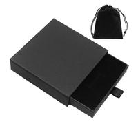 NyxSeat 1 confezione regalo per gioielli con 1 sacchetto di velluto, orecchini, scatola portagioie portatile, gioielli, scatola regalo per collane, confezione regalo (nero)