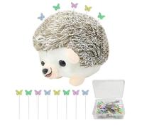 NyxSeat 1 cuscinetto a forma di riccio con 100 spilli di posizionamento a testa di farfalla e 1 scatola portaoggetti, accessori per macchina da cucire per la creazione di gioielli, ricamo e lavori fai