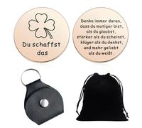 NyxSeat 1 moneta portafortuna da 30 mm, regalo portafortuna, rotonda su entrambi i lati, in acciaio inox, abbraccio della felicità, regalo ispiratore, regalo di incoraggiamento, adatto come regalo