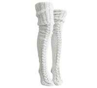 NyxSeat 1 paio di calzini lunghi, calzini caldi a maglia, per autunno e inverno, comodi calzini per dormire, calzini in lana resistenti al freddo, calzini lunghi spessi per donne, calzini alti al