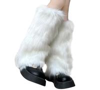 NyxSeat 1 paio di scaldamuscoli bianchi caldi e soffici, morbidi in pelliccia sintetica, morbidi scaldamuscoli per le comode giornate invernali, bianco, 46