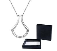 NyxSeat 1 pezzo collana da donna con scatola regalo semplice a forma di U, catena a forma di ventaglio, collana da donna, gioielli alla moda., 21cm-50cm, Acciaio inossidabile