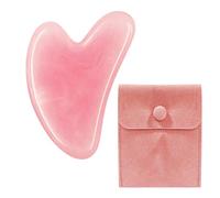 NyxSeat 1 pezzo di pietra Gua Sha a forma di cuore e 1 borsa portaoggetti, massaggiatore in resina, massaggiatore per il viso, pietre massaggianti per occhi, cura della pelle e rilassamento dei