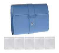 NyxSeat 1 rotolo per gioielli, 5 sacchetti trasparenti sigillati, borsa per orecchini, borsa multifunzione per gioielli, rotolo da viaggio (blu)