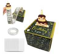 NyxSeat 1 salvadanaio di compleanno Happy Birthday, confezione regalo di denaro, cassa espandibile sorpresa, festa di compleanno